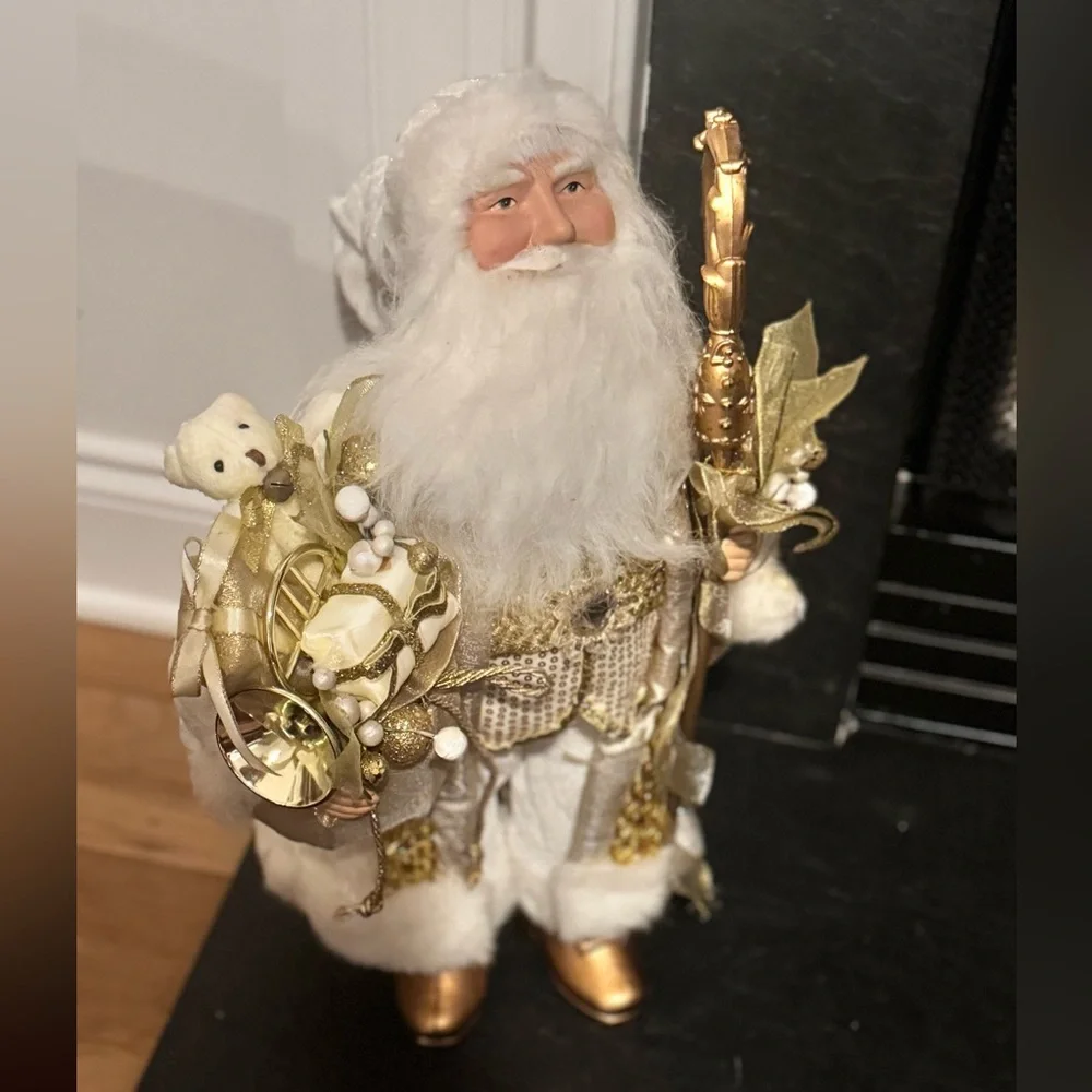 45CM Christmas Holiday Gift Gold Sequin Santa